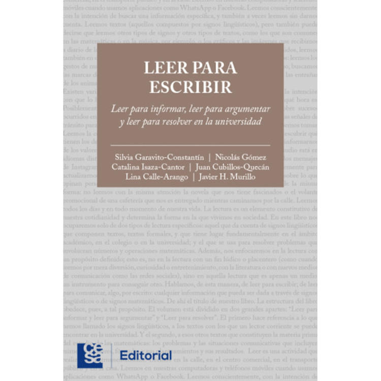 LEER PARA ESCRIBIR LEER PARA INFORMAR
