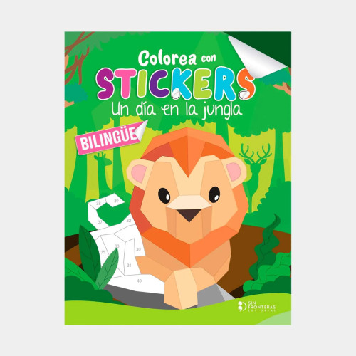 COLOREA CON STICKER ANIMALES DE JUNGLA