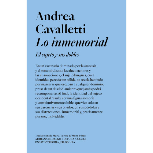 LO INMEMORIAL EL SUJETO Y SUS DOBLES